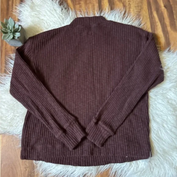 Everlane Women’s Ribbed Mock Neck Sweater Brown - Picture 6 of 6